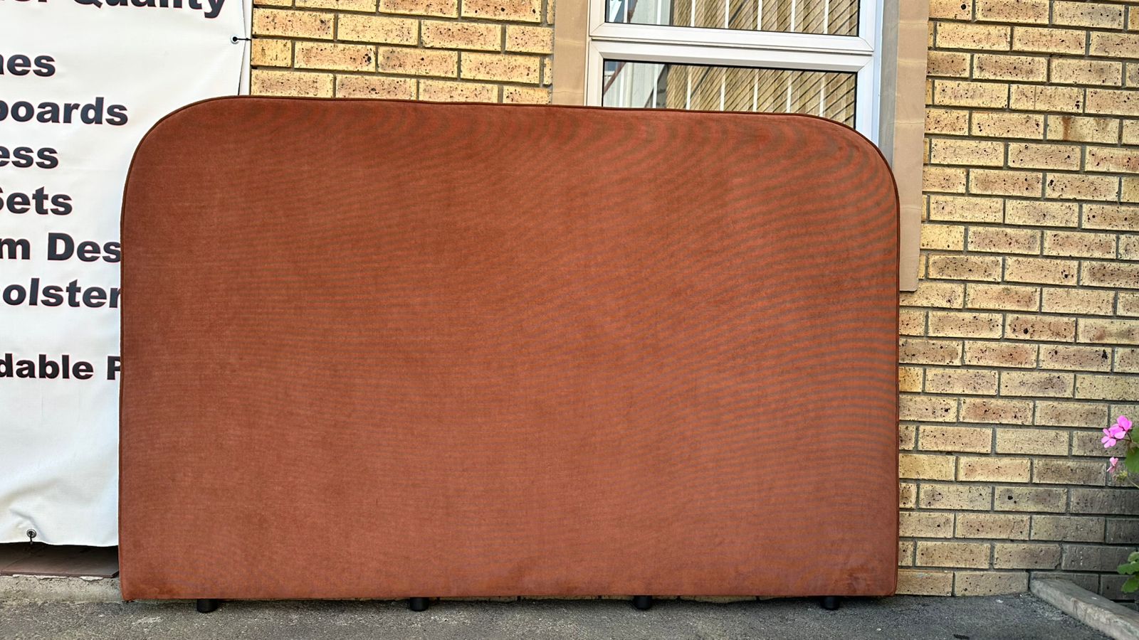 King Size Ruby Headboard with rounded off corners on top & tapered edges - Image 6