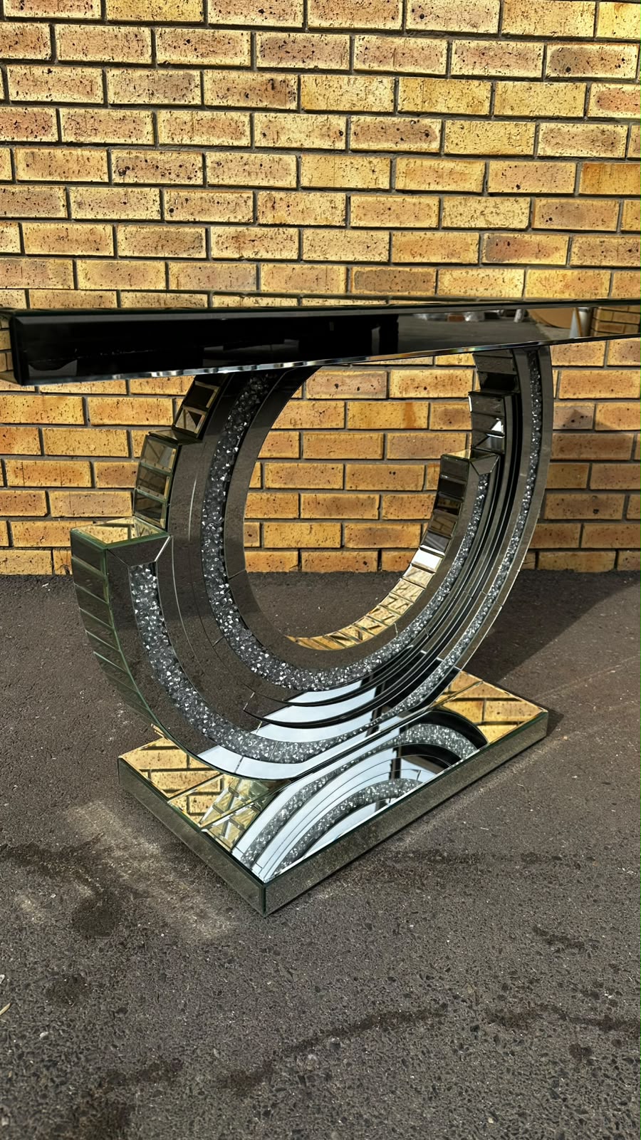 Mirrored Entryway Console Table with Crystals - Image 2