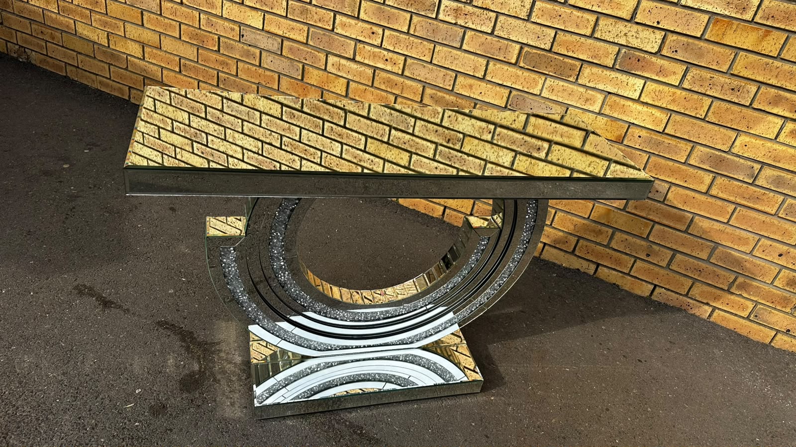 Mirrored Entryway Console Table with Crystals - Image 5